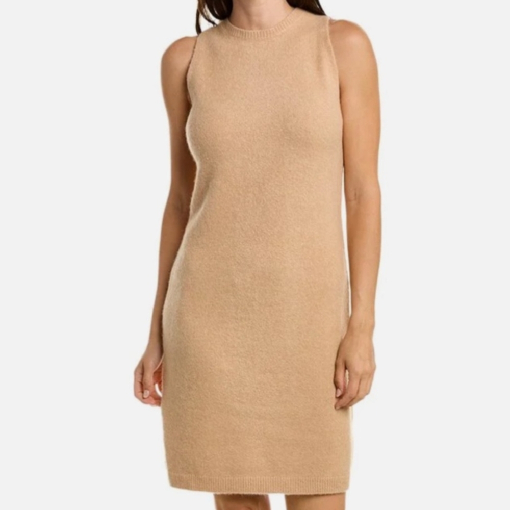 Vince Tan Sleeveless Sweater Dress